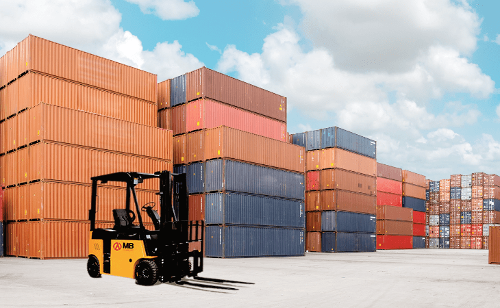 Port Containers with forklift